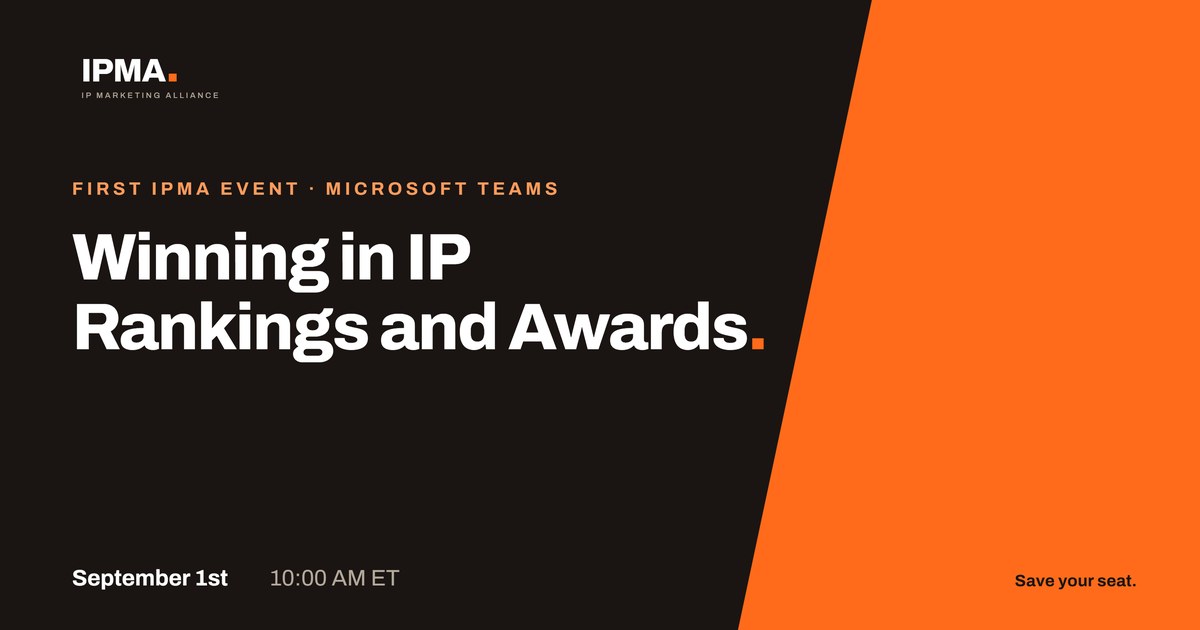Winning in IP Rankings and Awards, the first IPMA session, 1 September 2026, live on Microsoft Teams